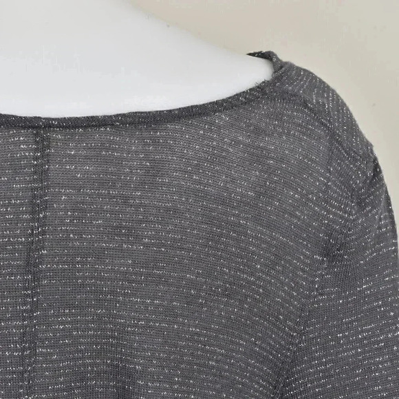 Free People Metallic Gray Cowl  Neck Palmer Long Sleeve Size Medium - Picture 9 of 14